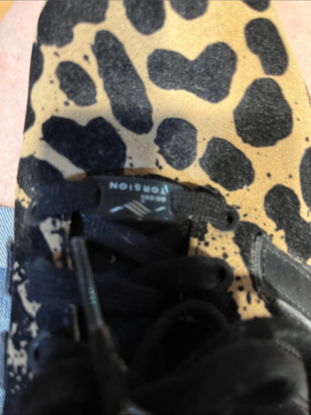 adidas Women's Leopard Print Lace-Up Sneakers in Black & Tan - Picture 3 of 3